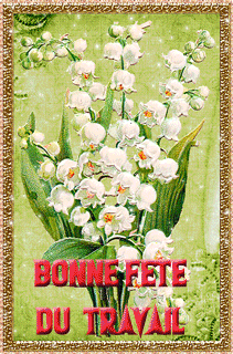 Gif animé bonne fête du travail muguet